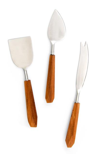 Faceted Rosewood Cheese Set