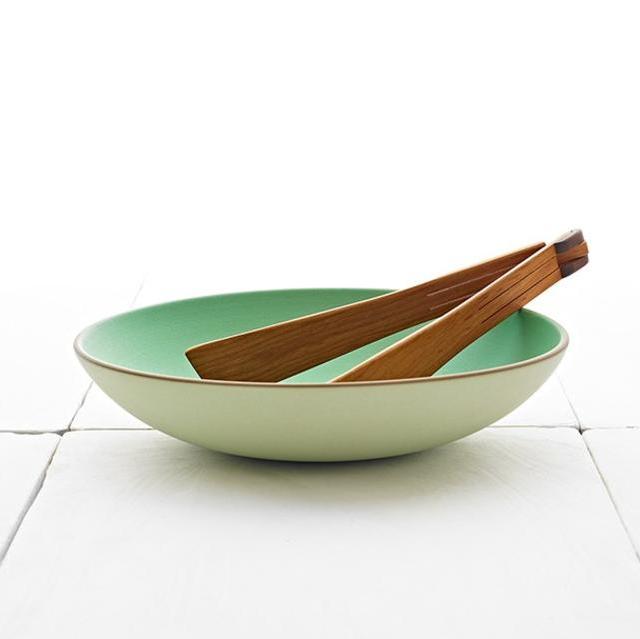 Heath Shallow Salad Bowl & Tongs Set