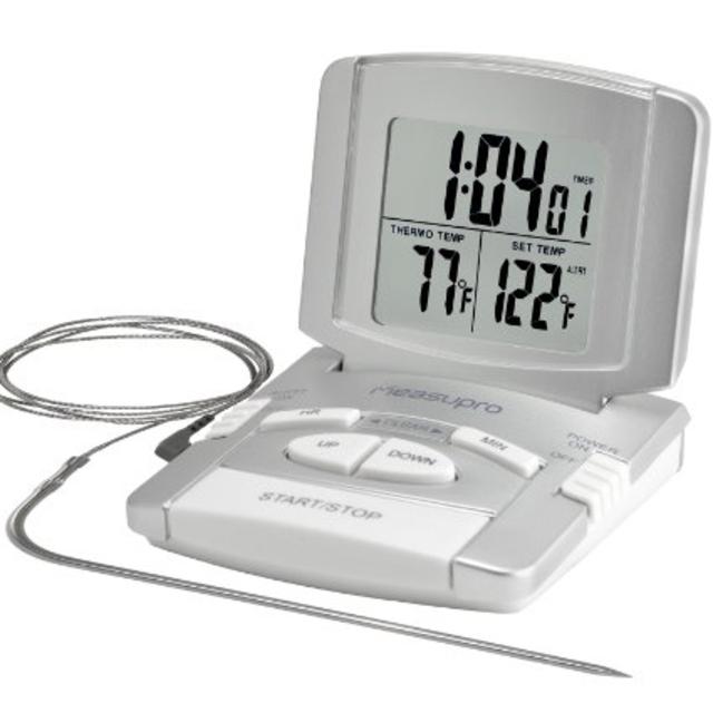 MeasuPro DCT250 Ultra-Fast Instant Read Digital Cooking Thermometer with Timer, Silver