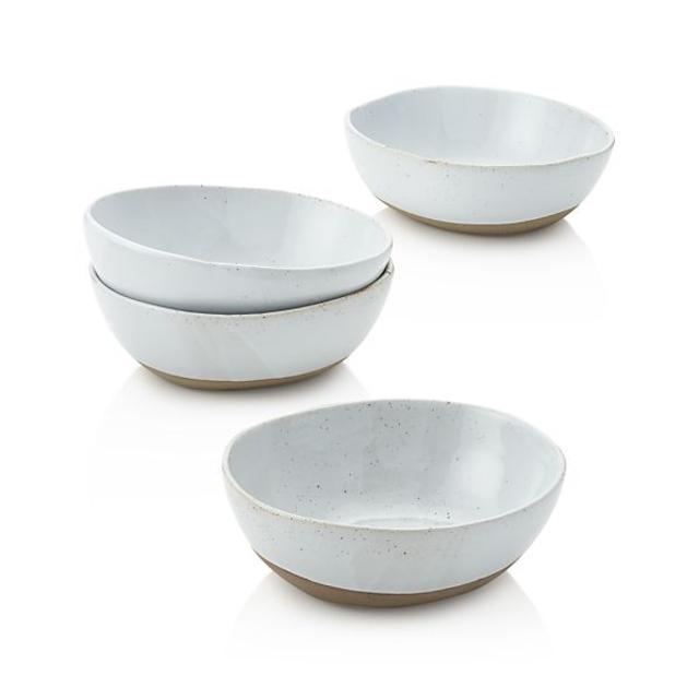 Set of 4 Welcome White Bowls