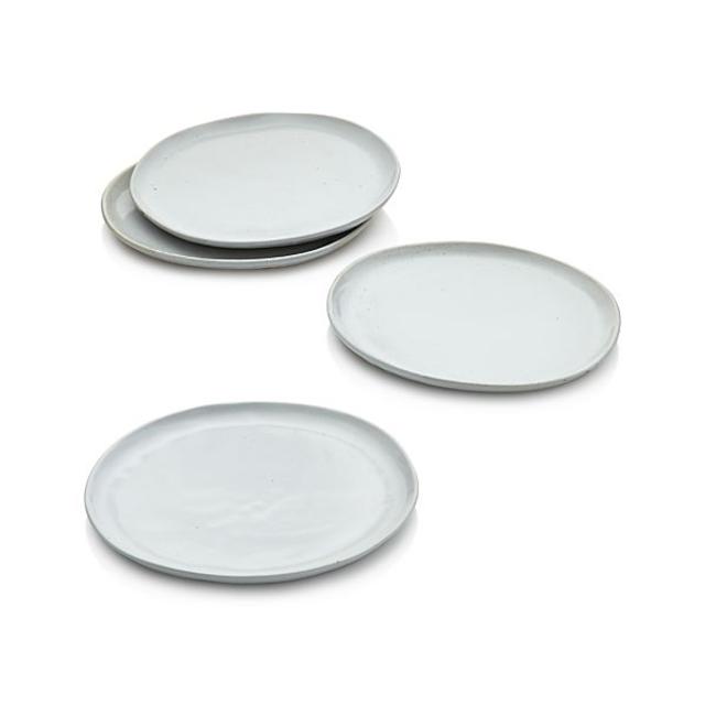 Set of 4 Welcome White Dinner Plates