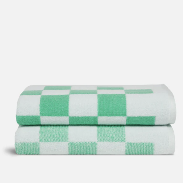 Mint Checkered Towels