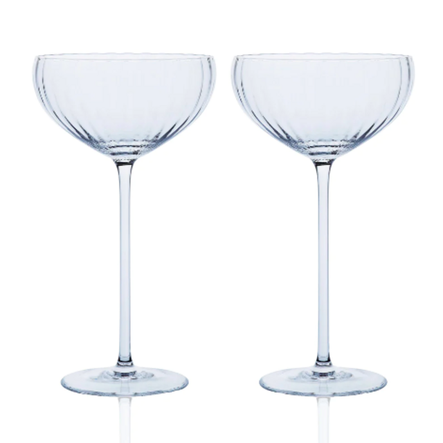 Quinn Crystal Clear Coupe Glasses, Set of 2