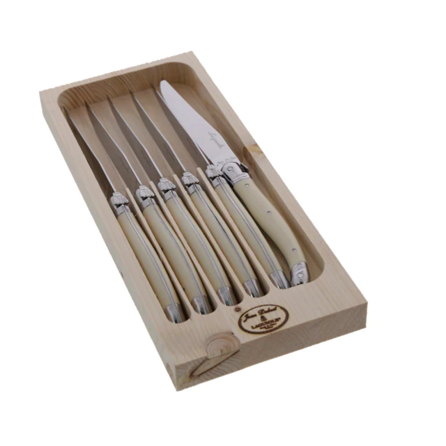 Steak Knives Sharpened, Set of 6 - Ivory