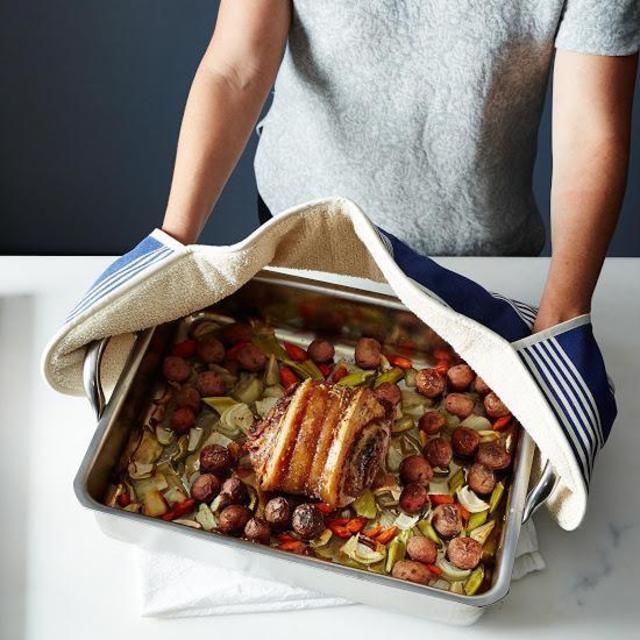 Oxford Navy Double Oven Mitts