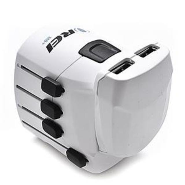 International Worldwide Travel Plug Adapter with Dual USB Charger