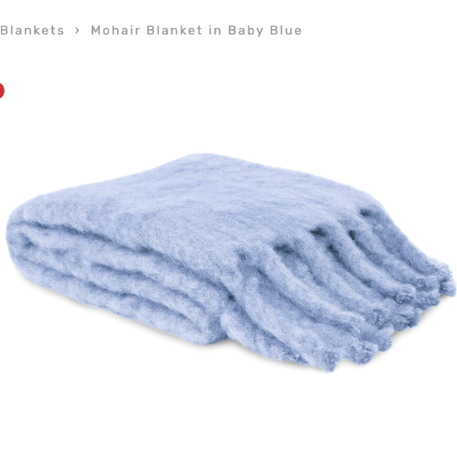 Mohair Blanket in Baby Blue