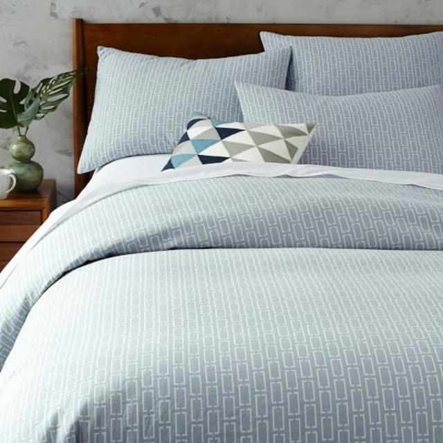 Mid-Century Organic Bracket Geo Jacquard Duvet Cover