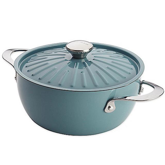 Rachael Ray Cucina 4.5 qt. Hard Enamel Covered Casserole in Blue