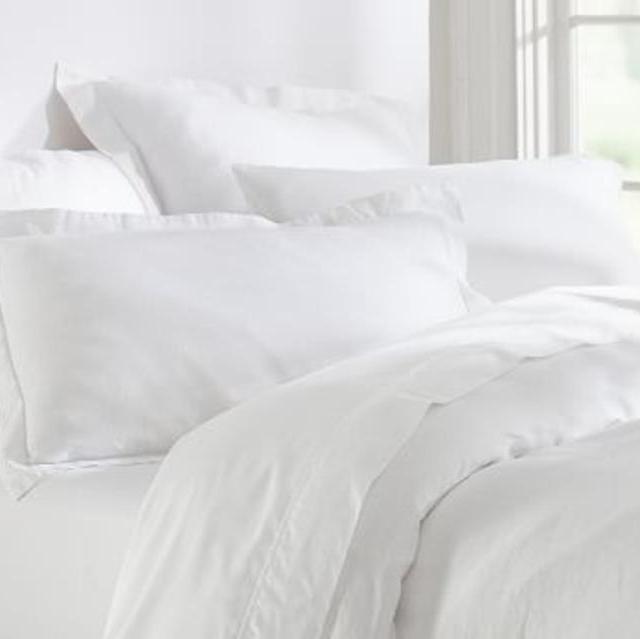 Queen Belgian Flax Linen Duvet Cover in White
