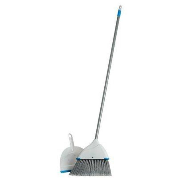 Clorox Blue Angle Broom and Dustpan Set