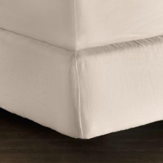 Vintage-Washed Belgian Linen Boxspring Cover