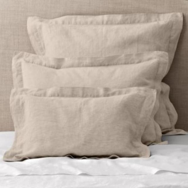 Vintage-Washed Belgian Linen Sham