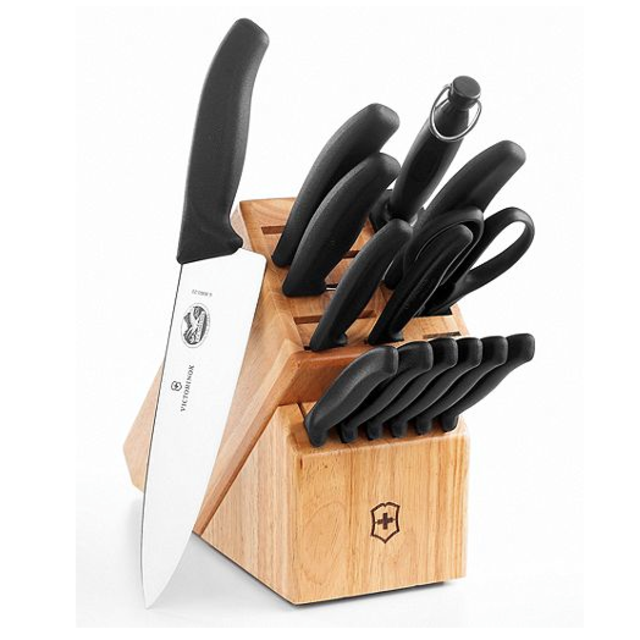 Victorinox Swiss Army Cutlery Set, 15 Piece Classic Block Set