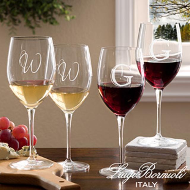 Luigi Bormioli® Engraved Initial Wine Glass Set
