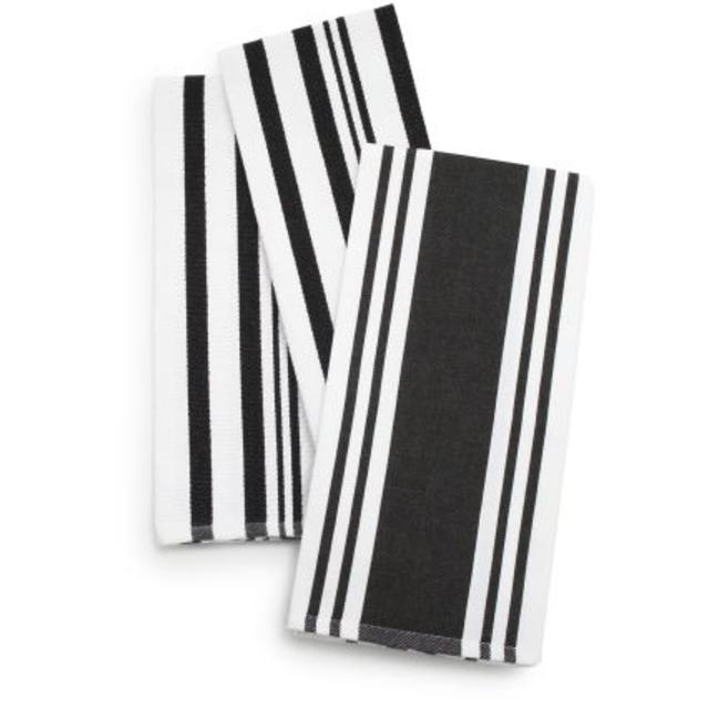 Sur La Table® Striped Towels, Sets of 3-black