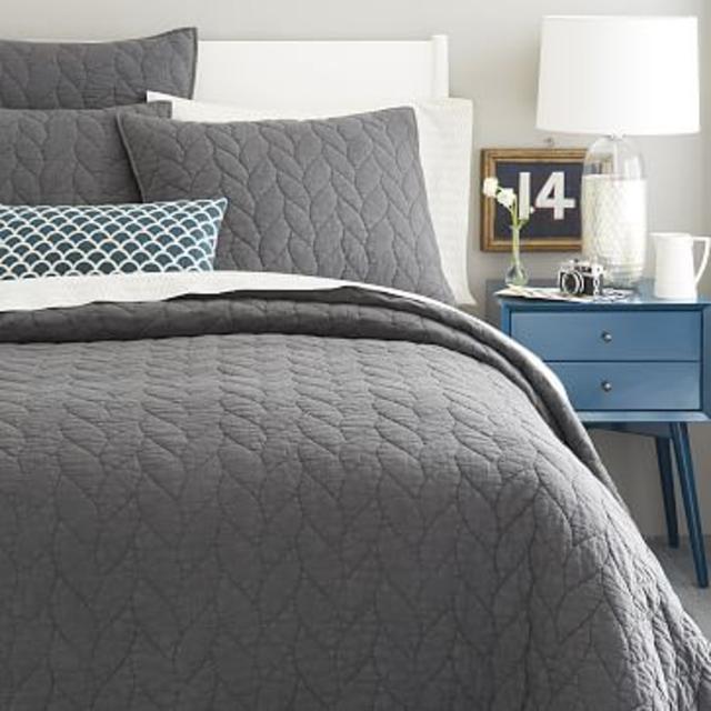 Slate Braided Quilt + Shams (KING)