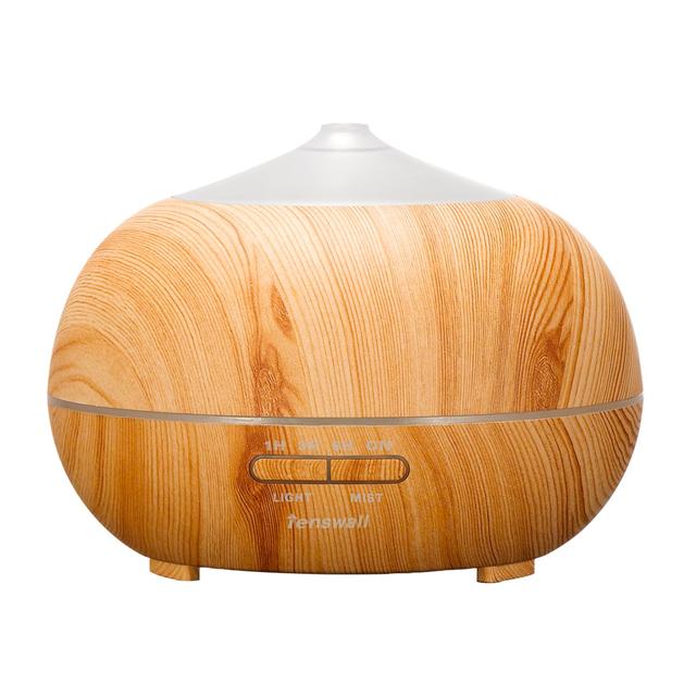 Tenswall 400ml Ultrasonic Aromatherapy Essential Oil Diffuser, Cool Mist Humidifier - Whisper Quiet Operation - Natural Color-Changing LED Light & Auto Shut-Off Function - 4 Timer Settings