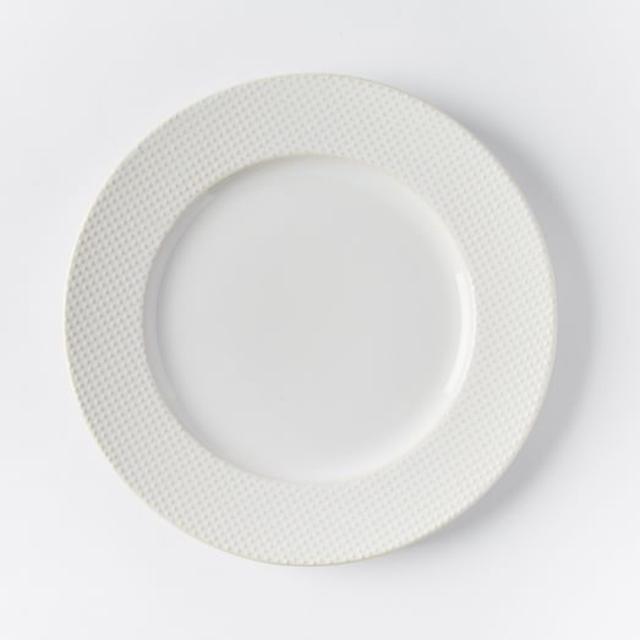 White (Dots)-Textured Dinner Plates (Set of 4)