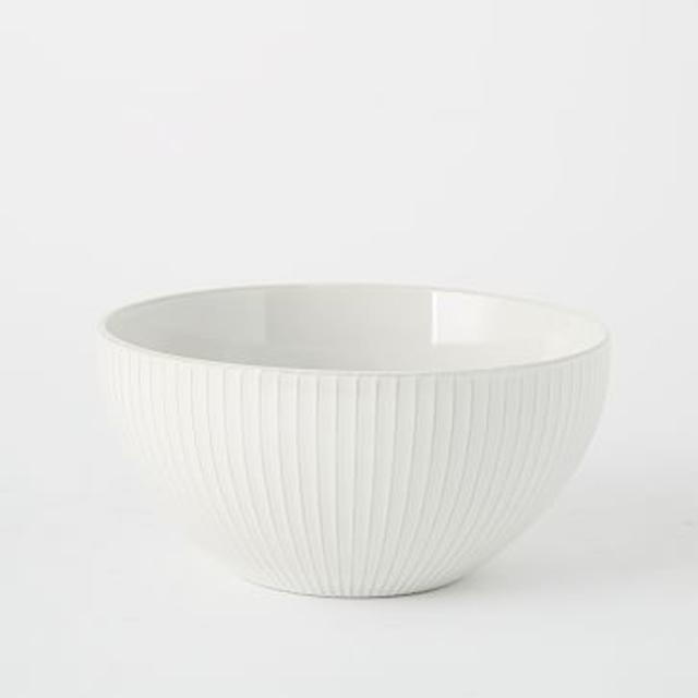 Textured 9" Serve Bowl - White (Lines)