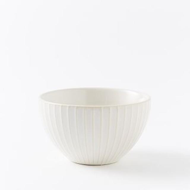 Textured Dip Bowl - White (Lines)
