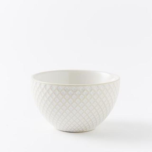 Textured Dip Bowl - White (Grid)