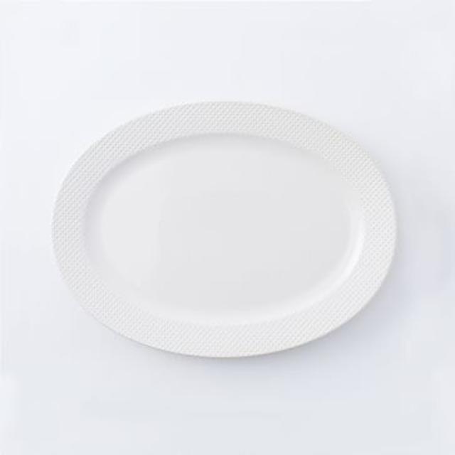 Textured 14" Medium Platter - White (Dots)