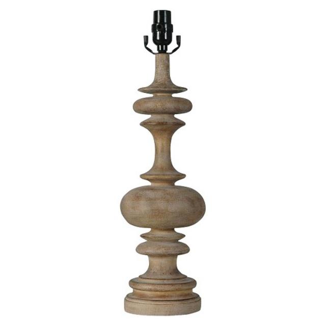 Turned Column Lamp Base Large - Washed Wood - Threshold™