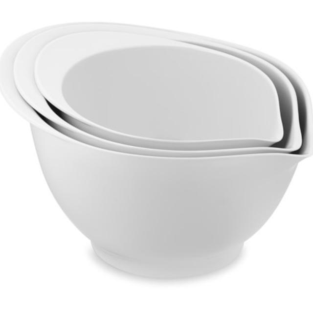 Melamine Bowls, Set of 3, White