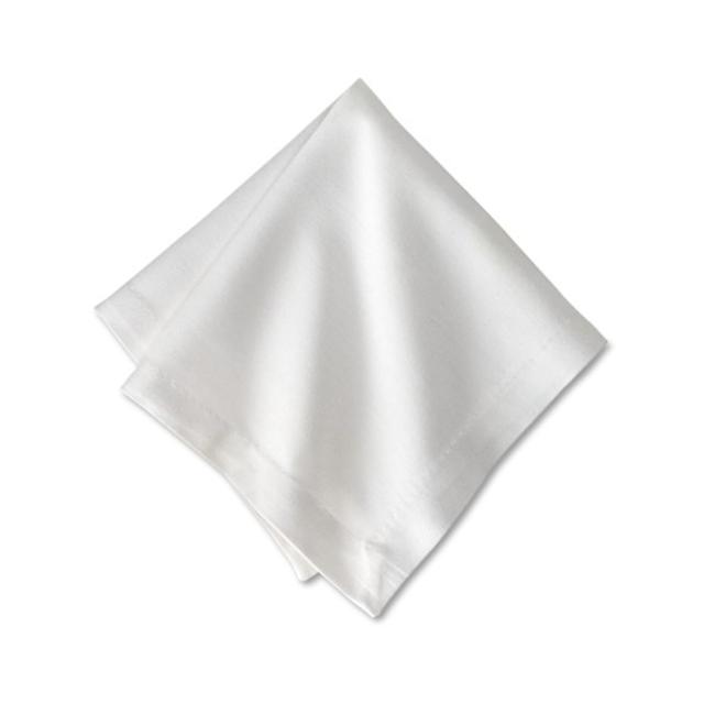Hotel Cocktail Napkins, White, Set of 12