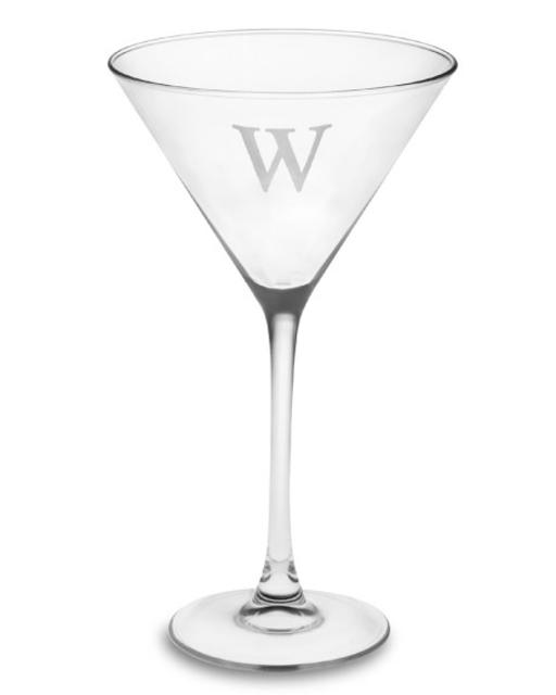 Monogrammed Martini Glasses, Single-Initial, Set of 4
