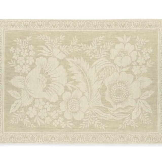 Vintage Floral Jacquard Place Mats , Set of 4, Natural
