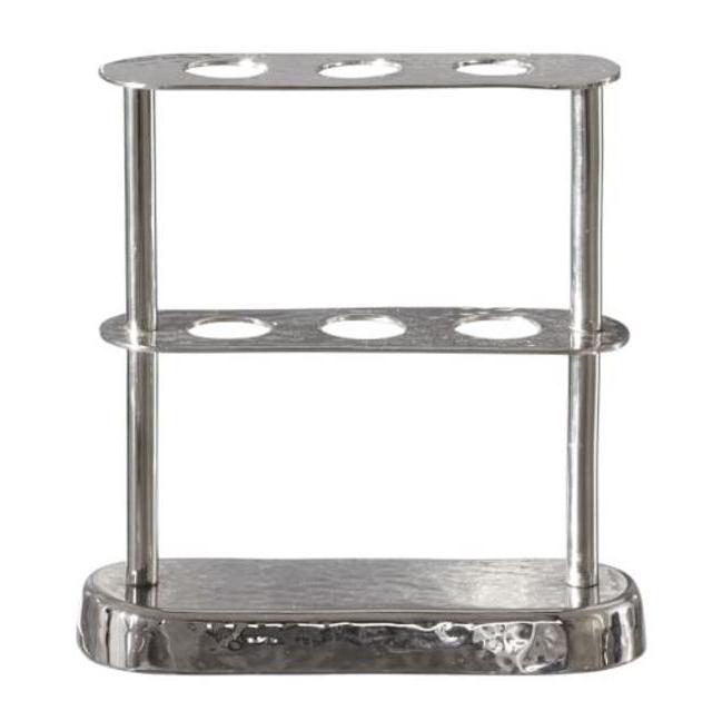 Hammered Nickel Toothbrush Holder, Polished Nickel finish