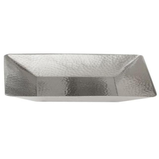 Hammered Nickel Tray, Polished Nickel finish