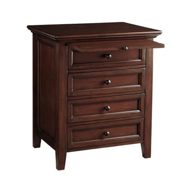 Hudson 4-Drawer Bedside Table, Mahogany stain