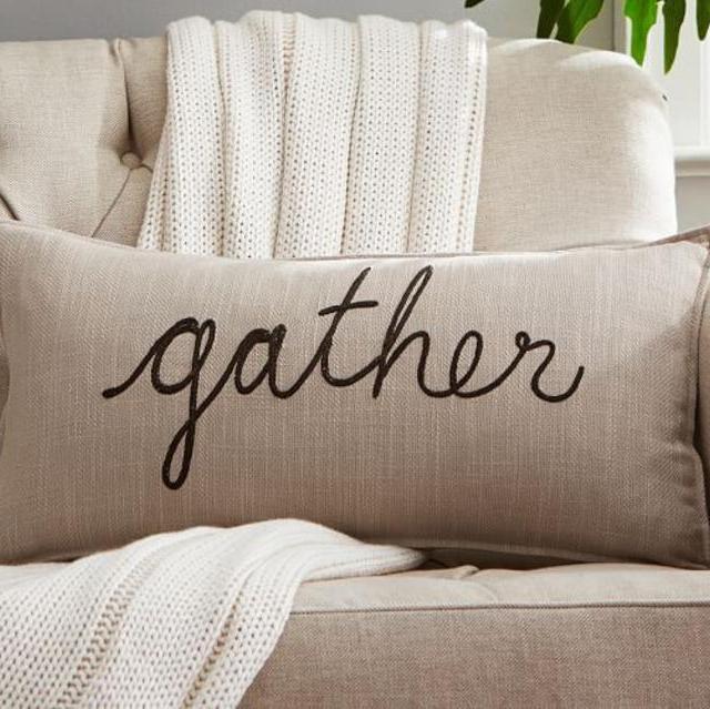 Thanksgiving Sentiment Lumbar Pillow Cover, 12X24", Multi