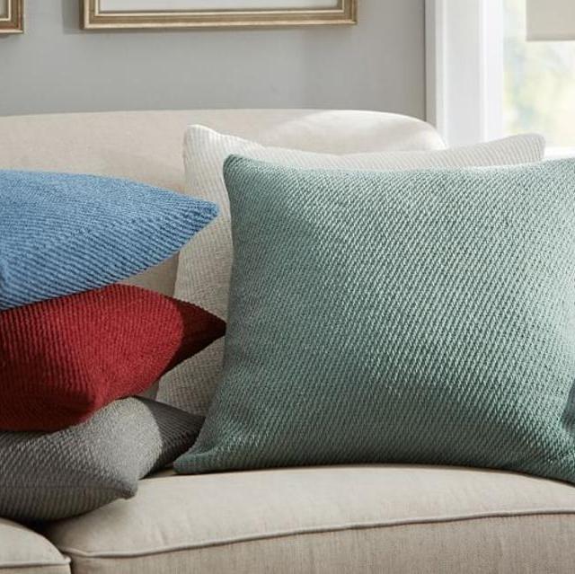 Stinson Chenille Pillow Cover, 20 x 20", Sterling