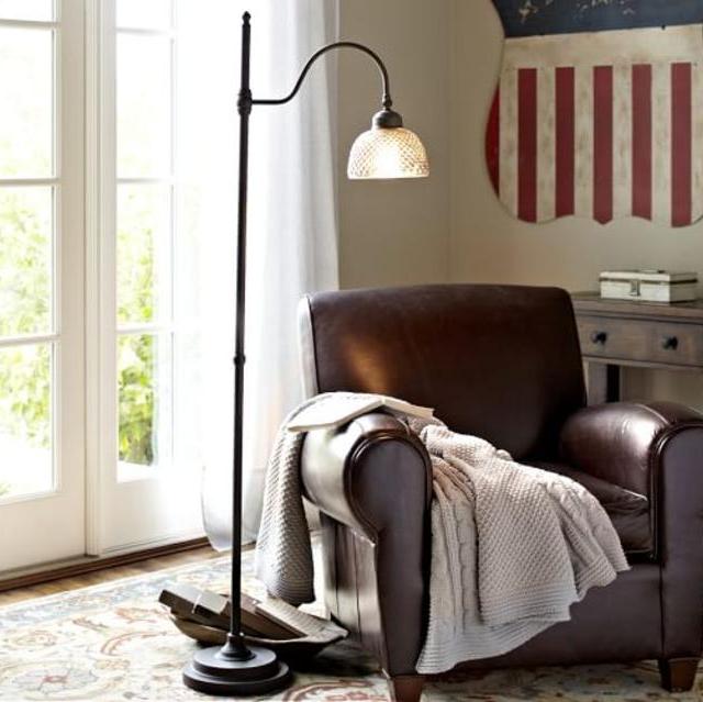 CFL Chloe Hobnail Mercury Glass Task Floor Lamp