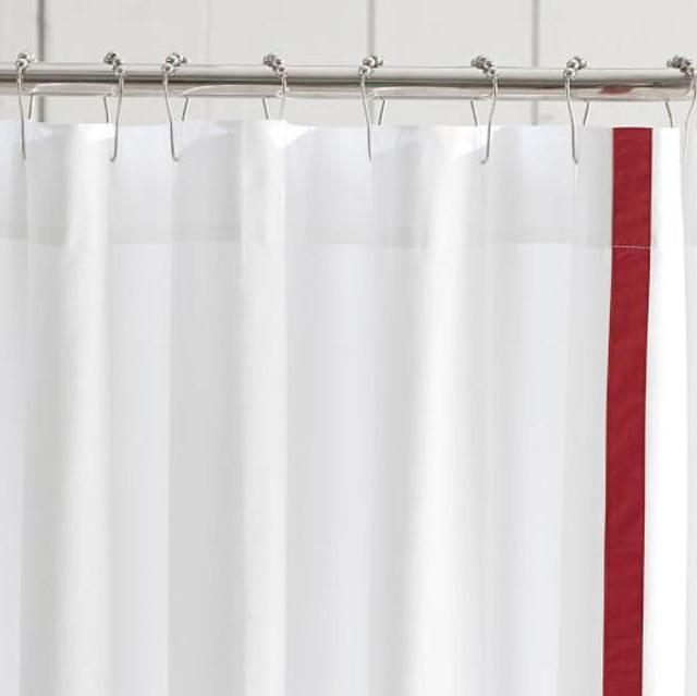 Morgan Banded Shower Curtain, Cherry