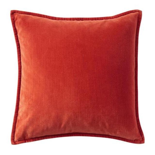 Washed Velvet Pillow Cover 20 x 20", Ember