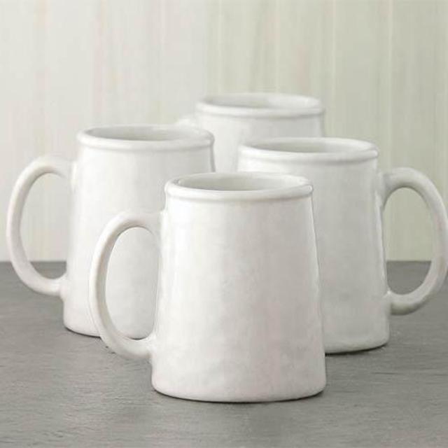 Mugs - 1 Tankard Mug, 12 oz, White on White