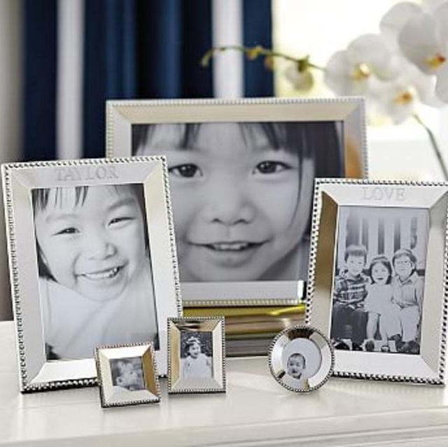 Beaded Silver-Plated Frames Set of 3 Mini