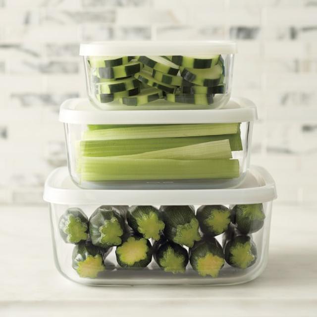 Bormioli Rocco Glass Storage Container Set, Square
