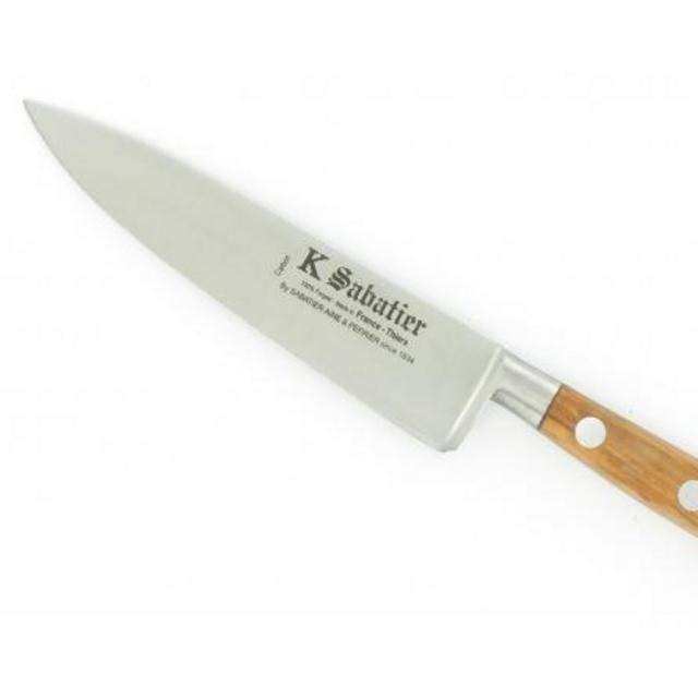 Sabatier 6" Carbon Steel Olive Wood Cooking Knife