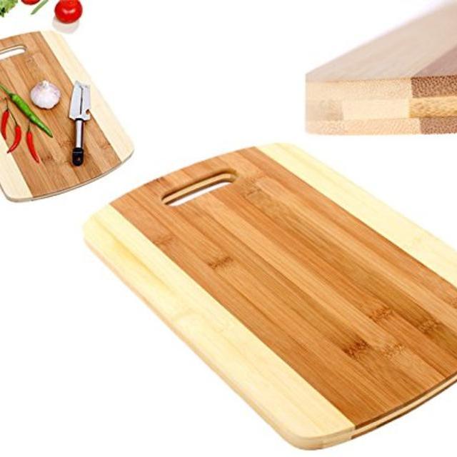 Bamboo Kitchen Cutting Board - Single Handled Thick Oversized Wood Cutting Board - Best Cutting Board for Cheese, Charcuterie, Bread, Pastry, Carving, Butcher Block, Kitchen, Vegatable Board By AONONG