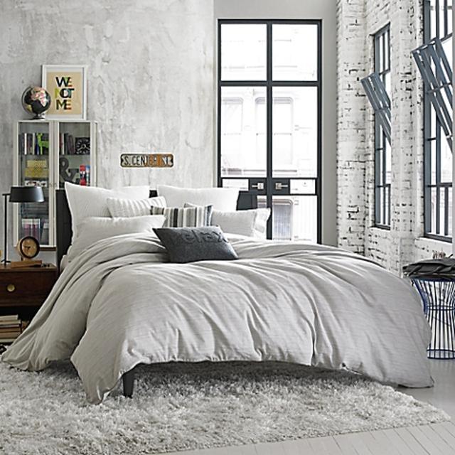 Kenneth Cole Reaction Home Elements Full/Queen Duvet Cover in Grey Mist