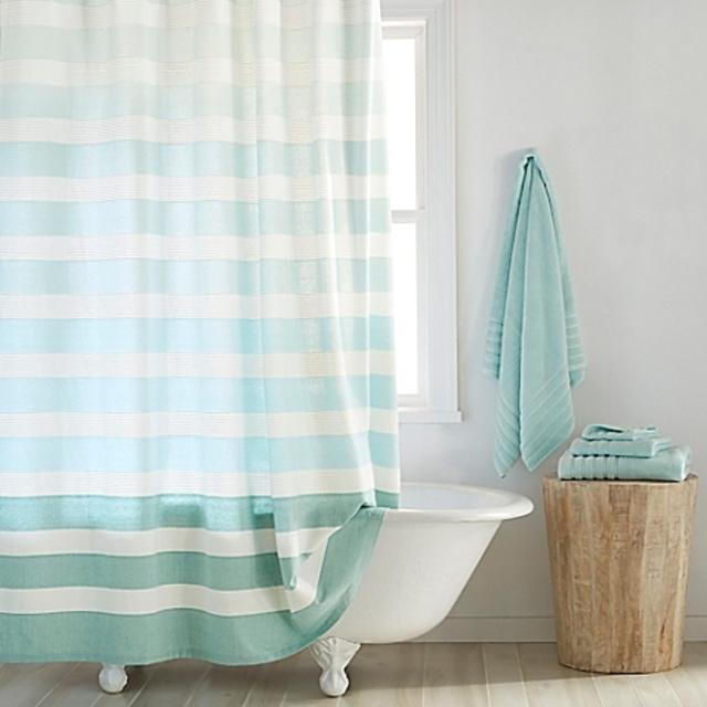 DKNY Highline Stripe 72-Inch x 72-Inch Cotton Shower Curtain