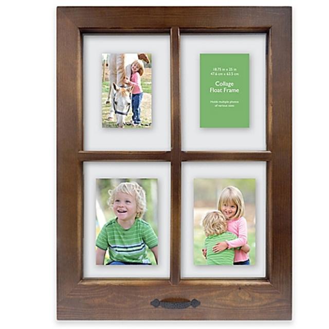 Windowpane 4-Opening Collage Frame in Walnut