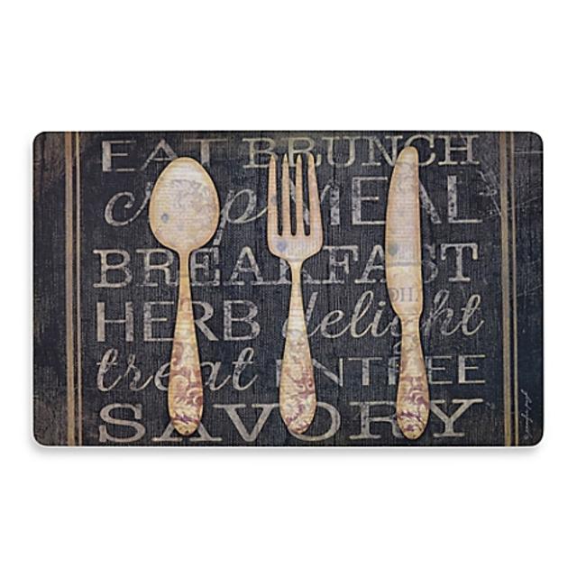 Soothing Chef Silverware Anti-Fatigue Kitchen Mat