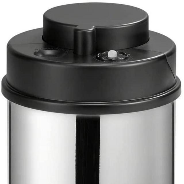De'Longhi Coffee Canister, Vacuum Sealed Food Storage Container with Airtight Lid & Built-in Date Indicator, Polished Stainless Steel